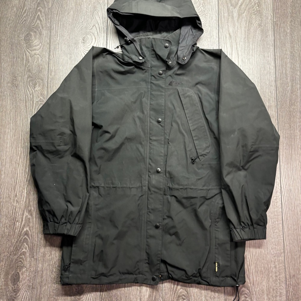 Mountain Equipment Co-op MEC Gore-Tex Rain Jacket Black Hooded Shell Womens M